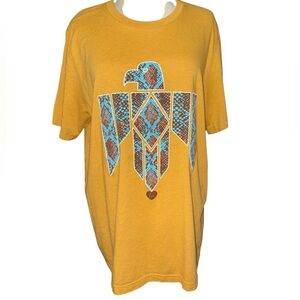 Lulu Mac graphic T-shirt short sleeves crew neck Eagle western vibe Size X-Large